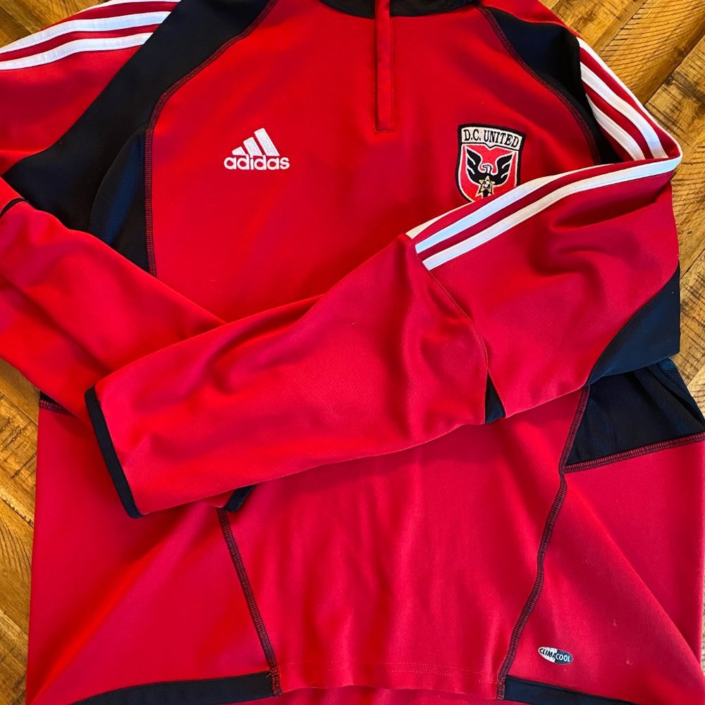 Adidas Men's Zip-Up Sweater in Red and Black